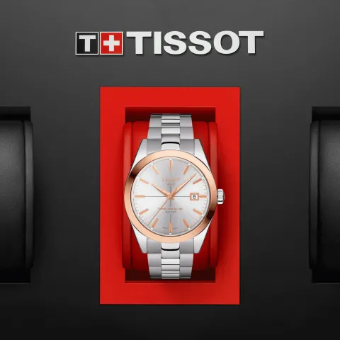 Tissot Gentleman Powermatic 80 Silicium Solid 18K Gold bezel T927.407.41.031.00