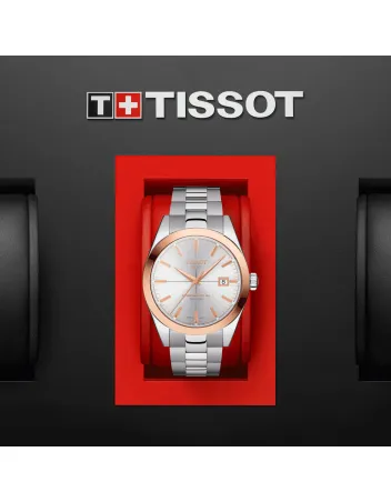 Tissot Gentleman Powermatic 80 Silicium Solid 18K Gold bezel T927.407.41.031.00