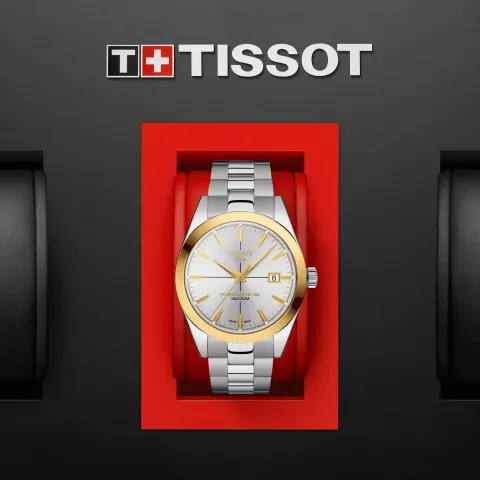 Tissot Gentleman Powermatic 80 Silicium Solid 18K Gold Bezel T927.407.41.031.01